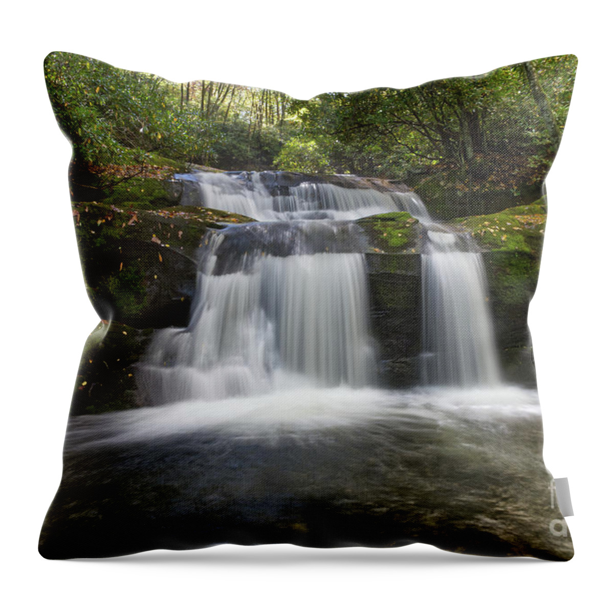 Indian Flats Falls Throw Pillow featuring the photograph Indian Flats Falls 15 by Phil Perkins