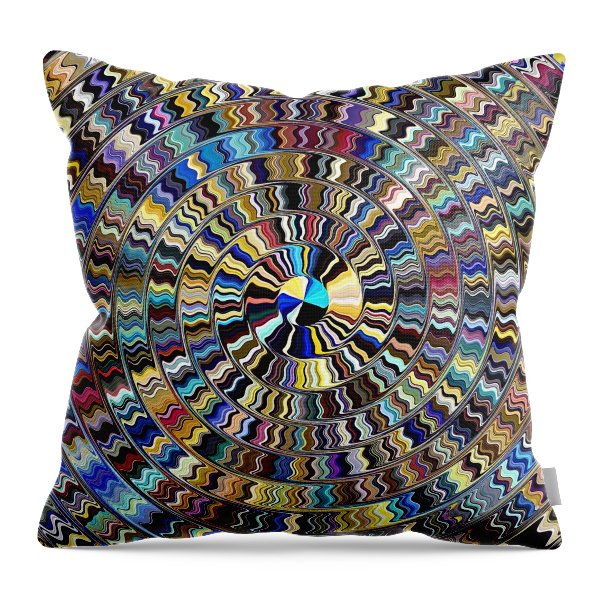 Mandala Throw Pillow featuring the digital art Indian Sun Tapestry by David Manlove