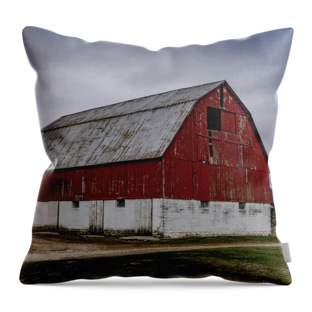 Landscape Throw Pillow featuring the photograph Indiana Barn #64 by Scott Smith