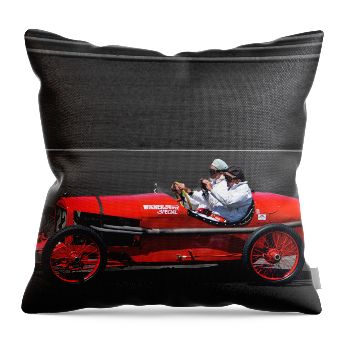  Throw Pillow featuring the photograph Indy Vintage Racing by Josh Williams