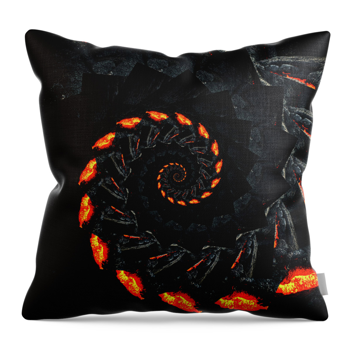 Endless Throw Pillow featuring the digital art Infinity Tunnel Spiral Lava 2 by Pelo Blanco Photo