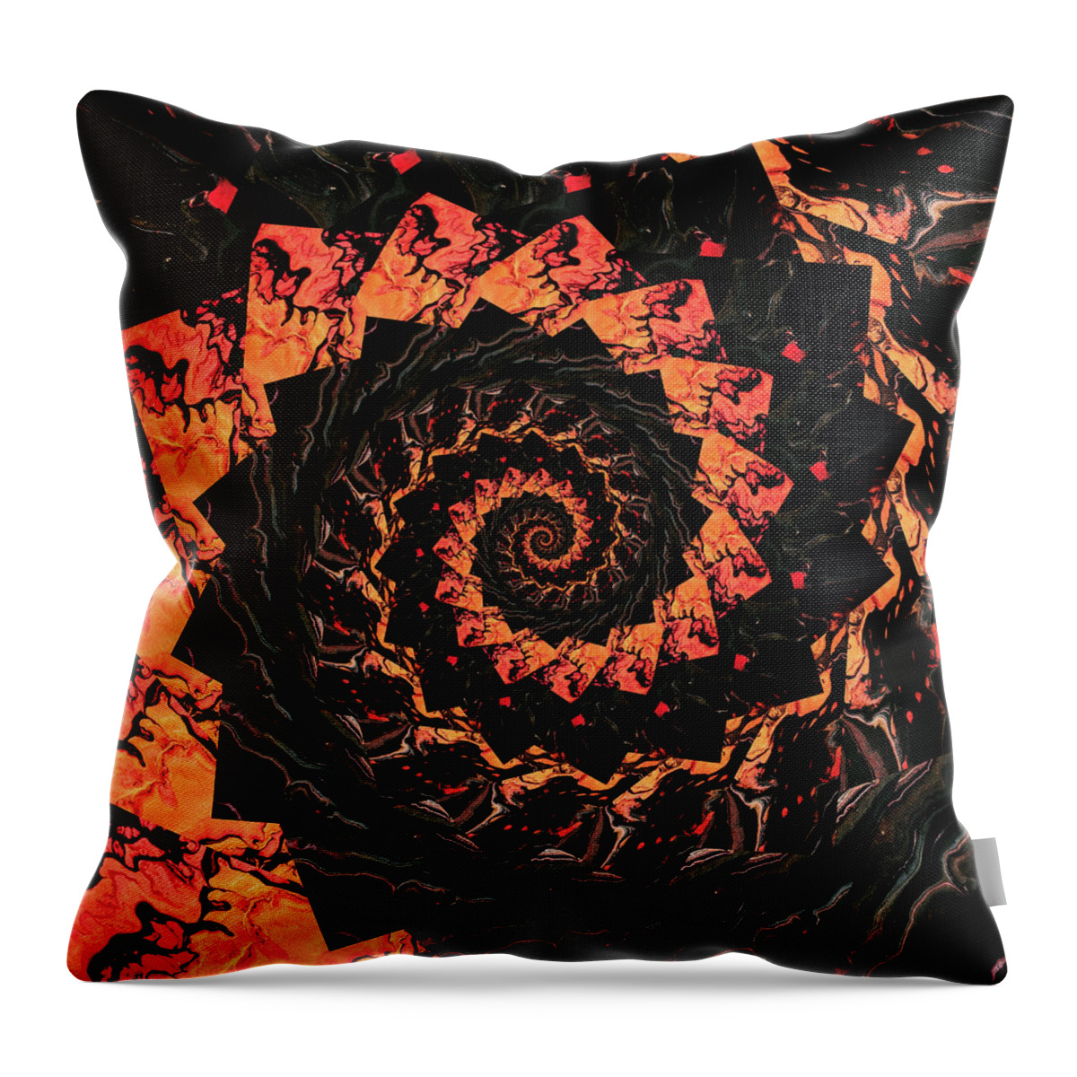 Endless Throw Pillow featuring the digital art Infinity Tunnel Spiral Lava 4 by Pelo Blanco Photo
