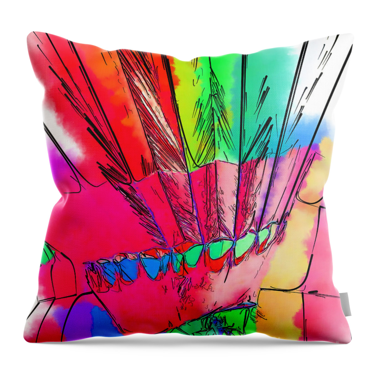 Hot-air Throw Pillow featuring the digital art Inflated by Kirt Tisdale
