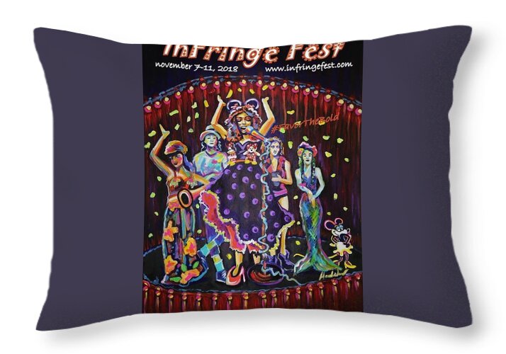 #infringefestneworleans Throw Pillow featuring the painting INfringefest by Mardi Claw