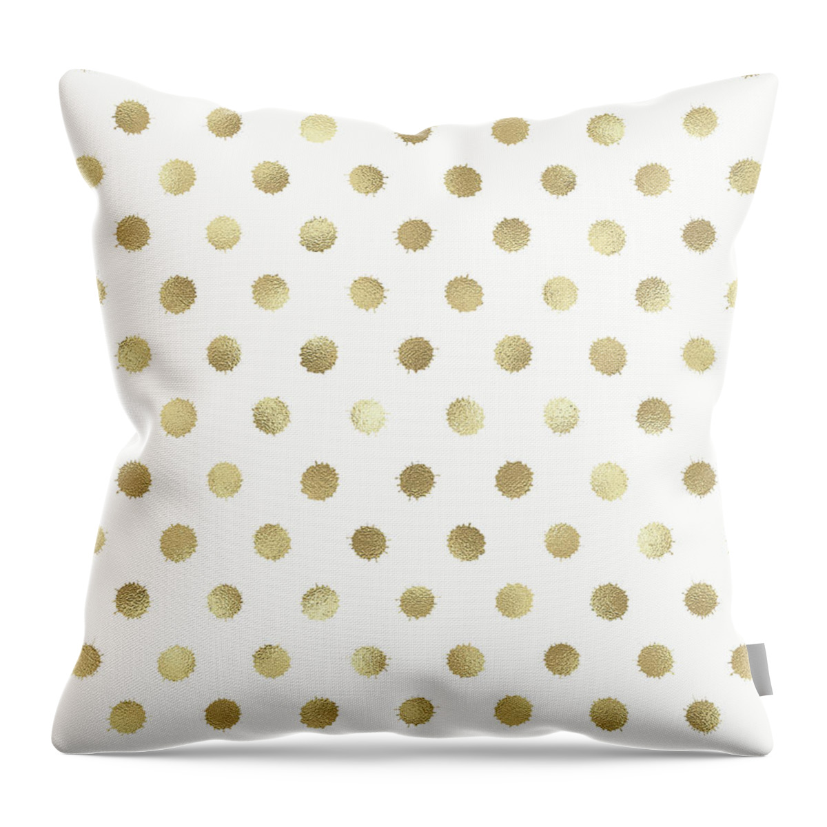 Ink Throw Pillow featuring the mixed media Ink Blots - Champagne Gold Foil by Ink Well