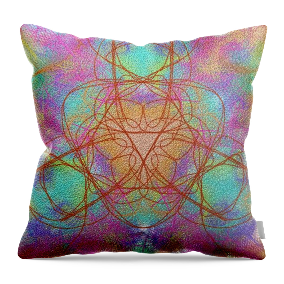 Mandala Throw Pillow featuring the painting Inner Chamber by Naomi Jacobs