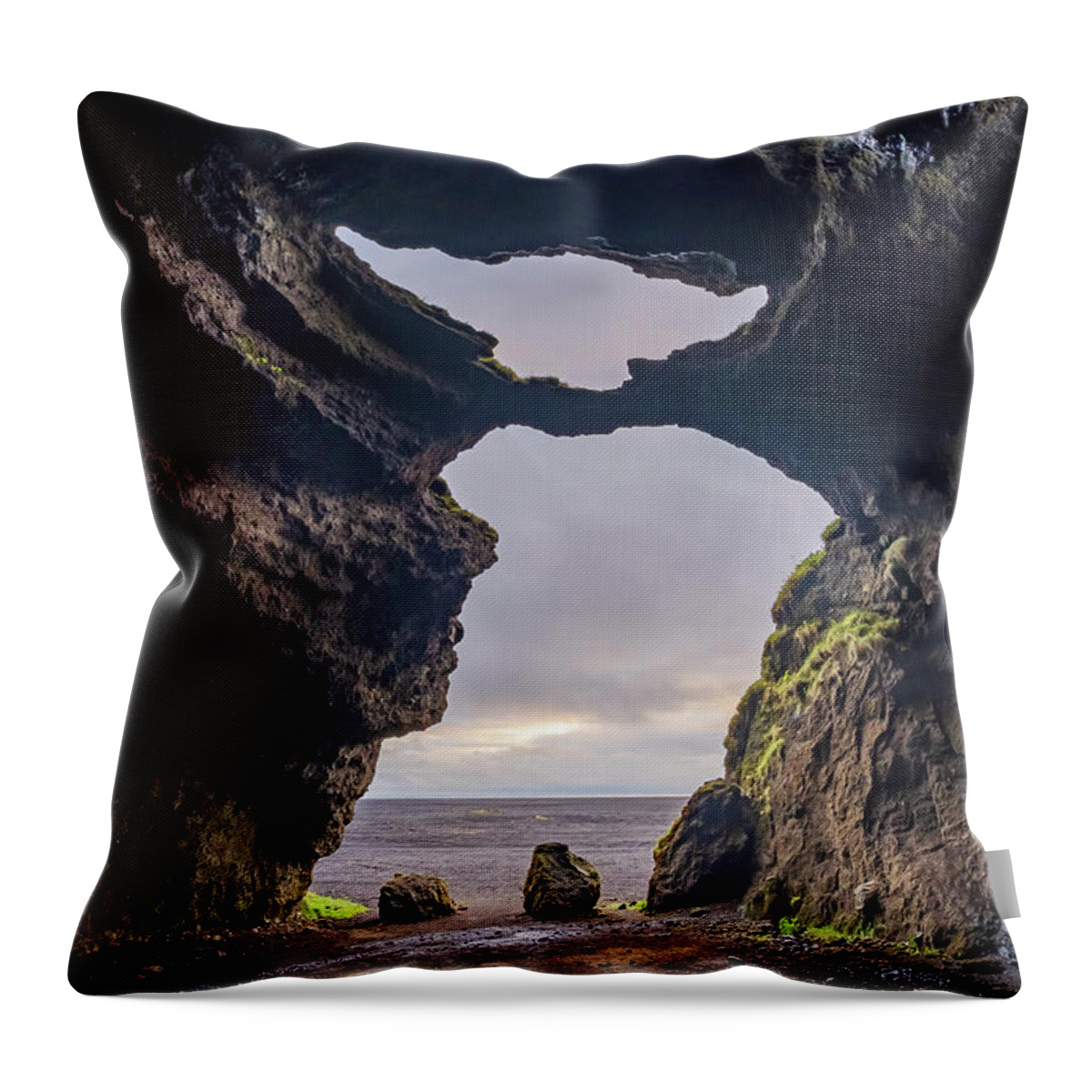 Yoda Throw Pillow featuring the photograph Inside Yoda Cave in Iceland by Alexios Ntounas