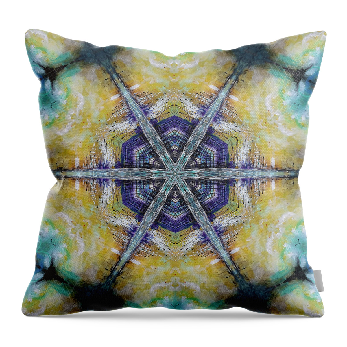 Digital Art Throw Pillow featuring the digital art Intercession - Kaleidoscope by Themayart