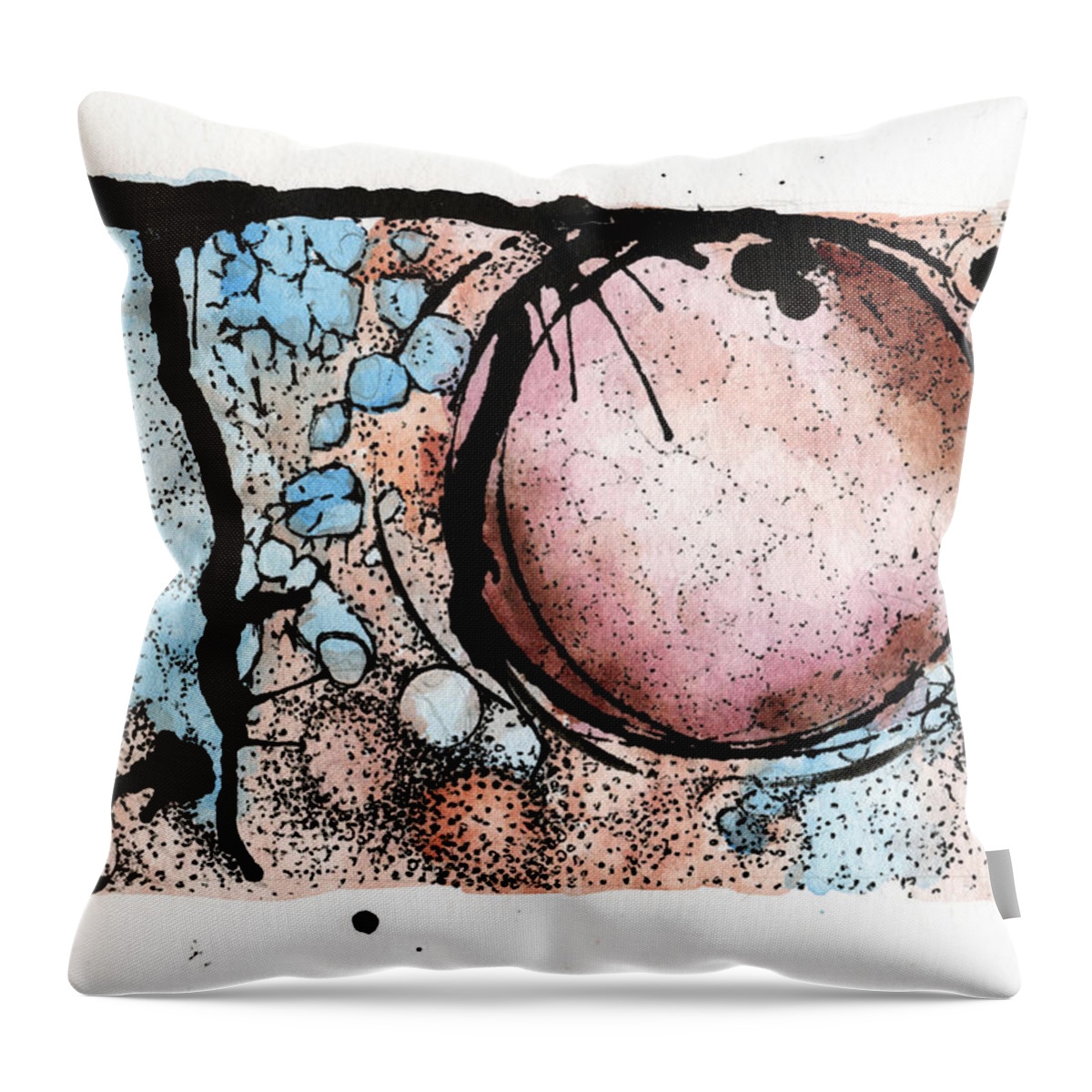 Watercolor Throw Pillow featuring the painting Internal landscape one by Mark M Mellon