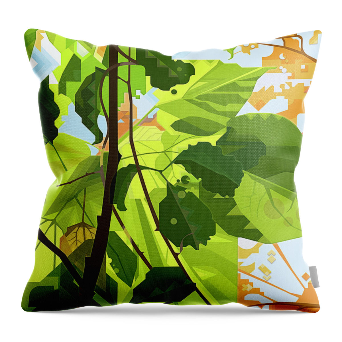Redbud Tree Throw Pillow featuring the digital art Intertwined by Garth Glazier