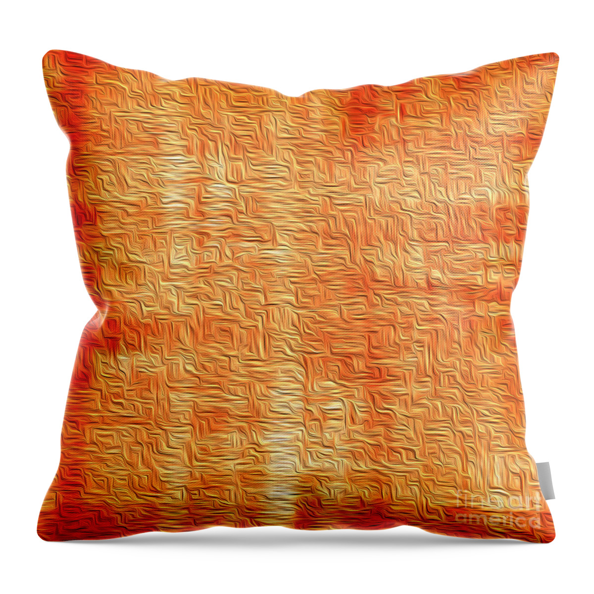 Orange Throw Pillow featuring the mixed media Intertwined in Orange by Toni Somes