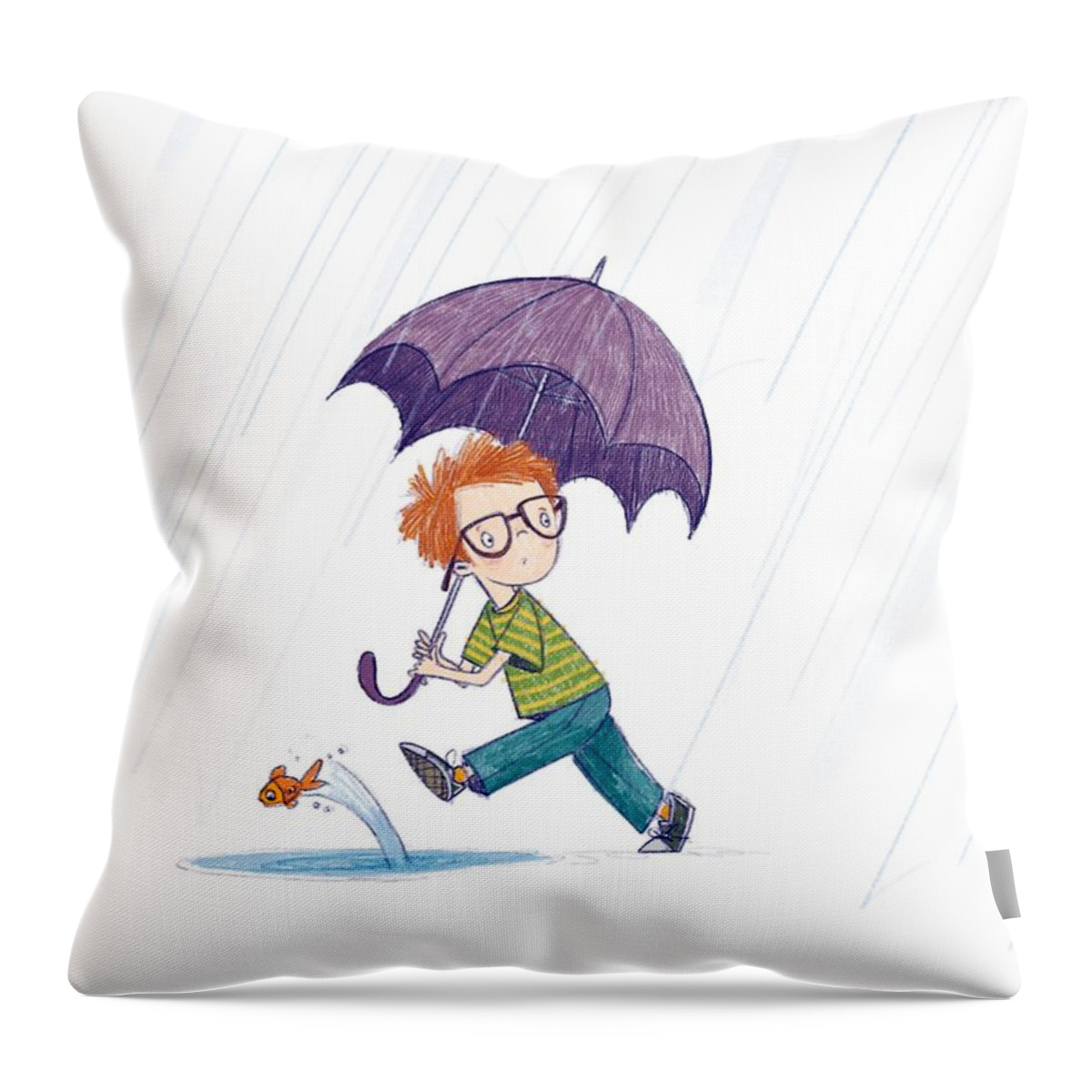 Umbrella Throw Pillow featuring the digital art Into The Deep by Michael Ciccotello