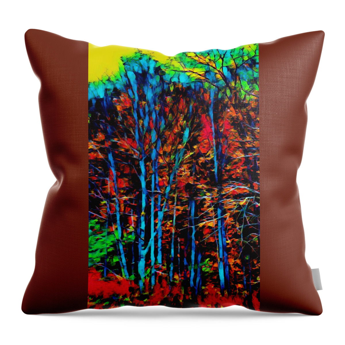 Forest Throw Pillow featuring the painting Into the Forest by Ally White