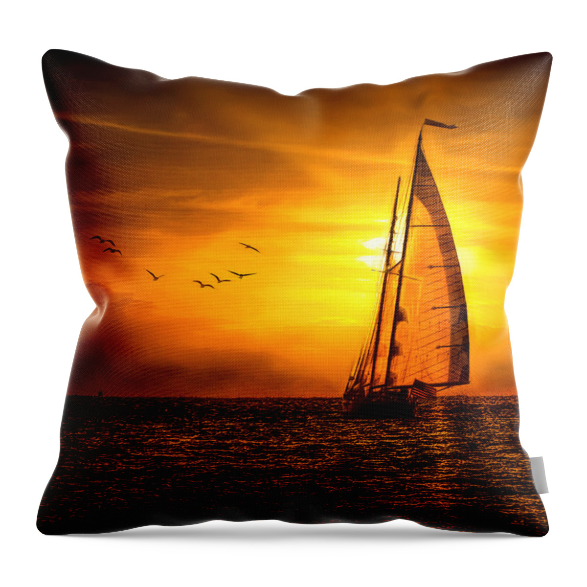 Sunset Throw Pillow featuring the photograph Into the Mystic by Jack Wilson