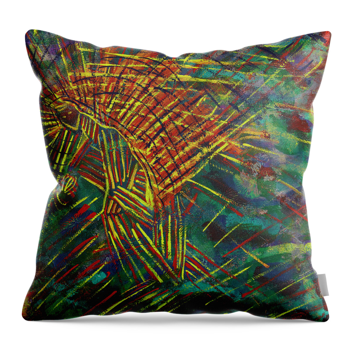 Semi-abstract Art Throw Pillow featuring the painting Into the Storm by Tessa Evette