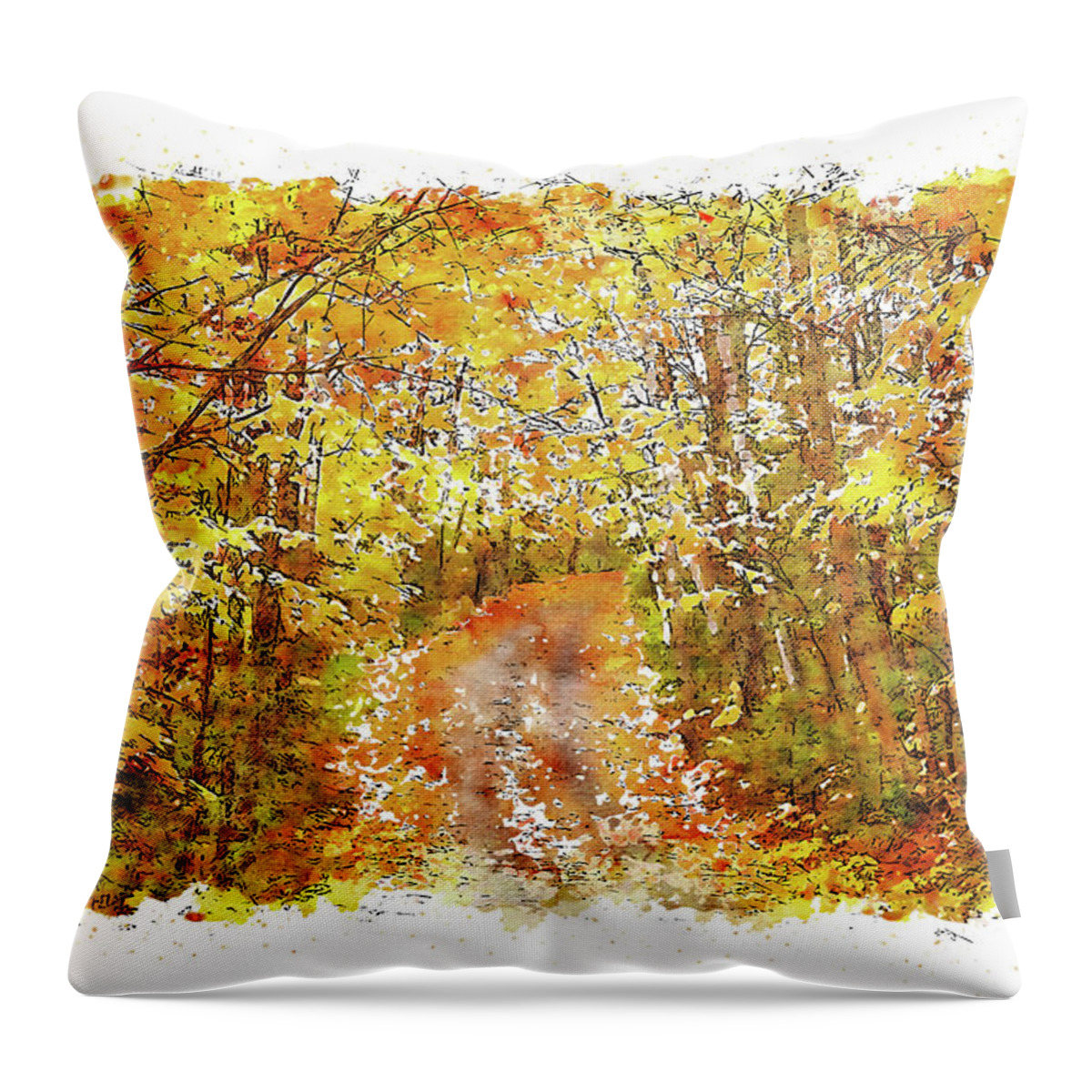 Valley Throw Pillow featuring the painting Into the Wild - 43 by AM FineArtPrints