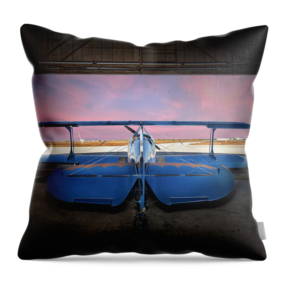 Airplane Throw Pillow featuring the photograph Into the Wild Blue Yonder by Steve Templeton