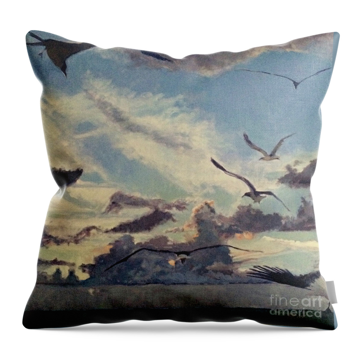 Sky Throw Pillow featuring the painting Into the Yonder by Elizabeth Carr