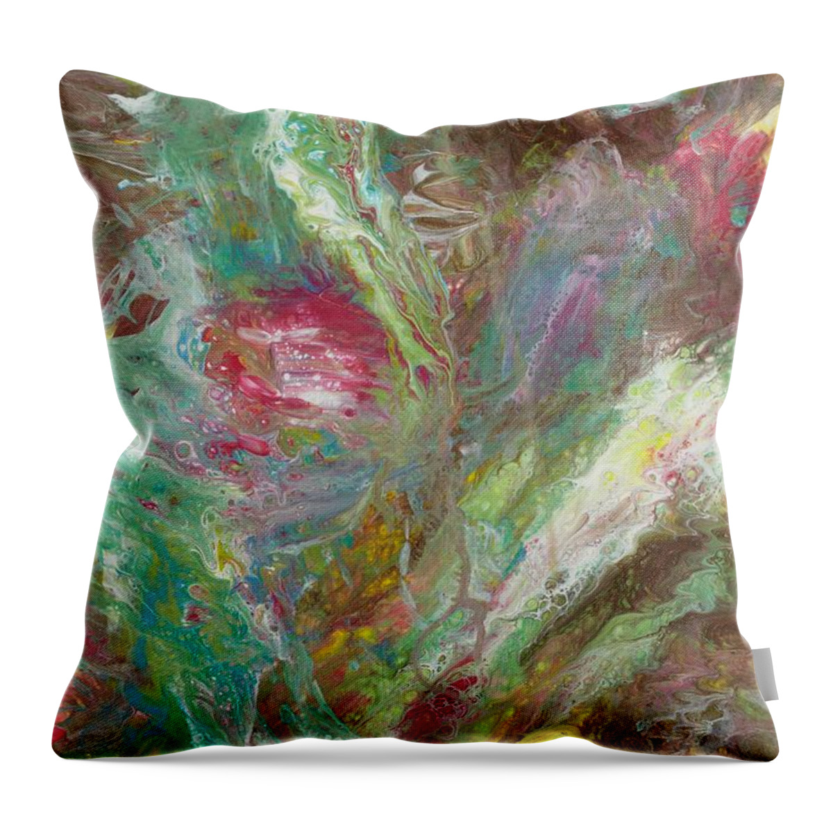 Water And Earth Throw Pillow featuring the painting Bloom by Tessa Evette