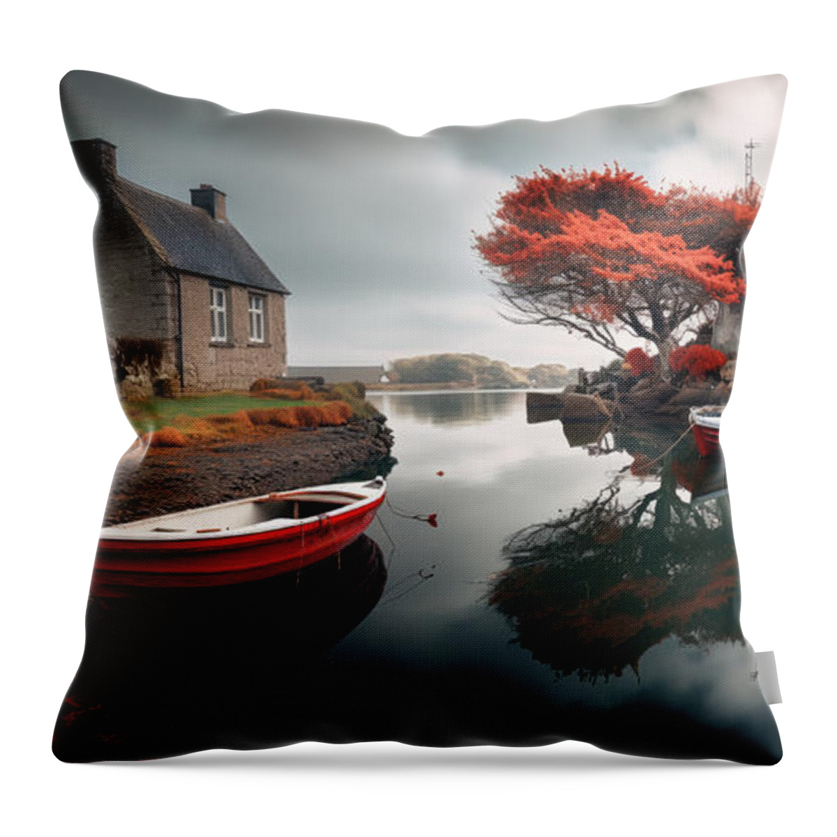 Reflections Throw Pillow featuring the photograph Ireland in Autumn No.2 by My Head Cinema