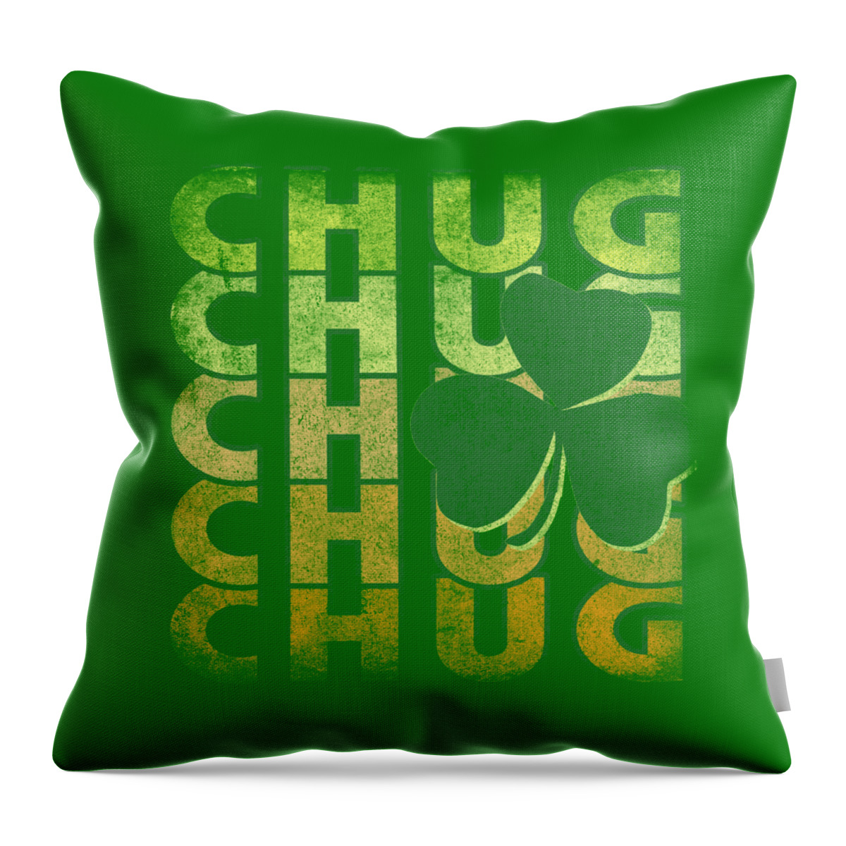Funny Throw Pillow featuring the digital art Irish Chug Retro by Flippin Sweet Gear