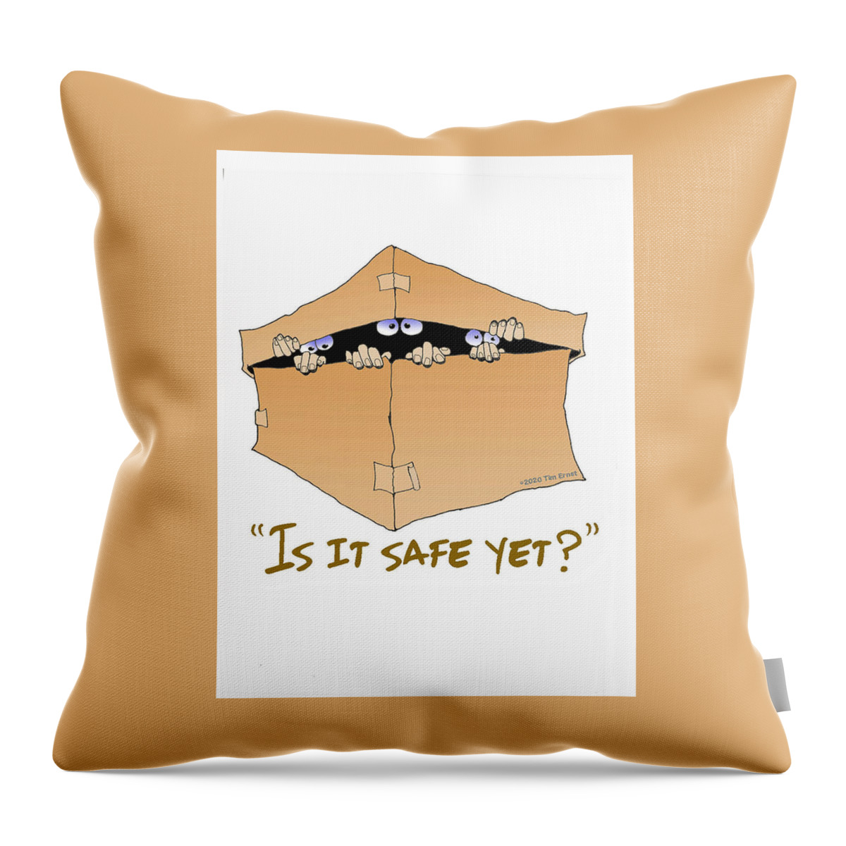 Safe Throw Pillow featuring the digital art Is it safe yet? by Tim Ernst