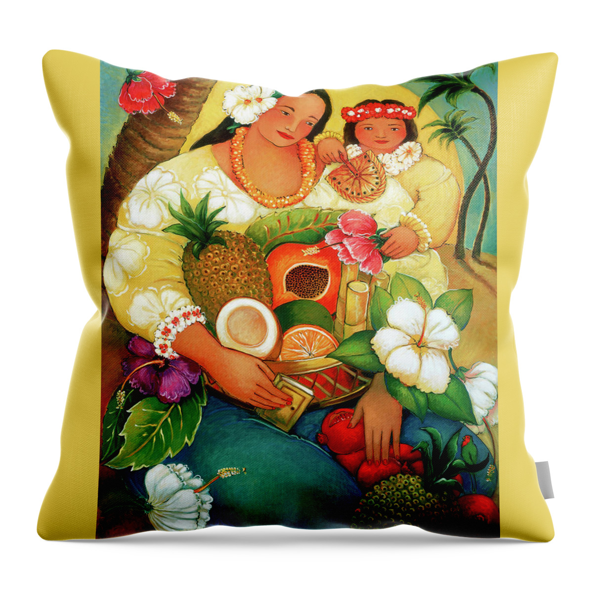 Island Throw Pillow featuring the painting Island Madonna by Linda Carter Holman