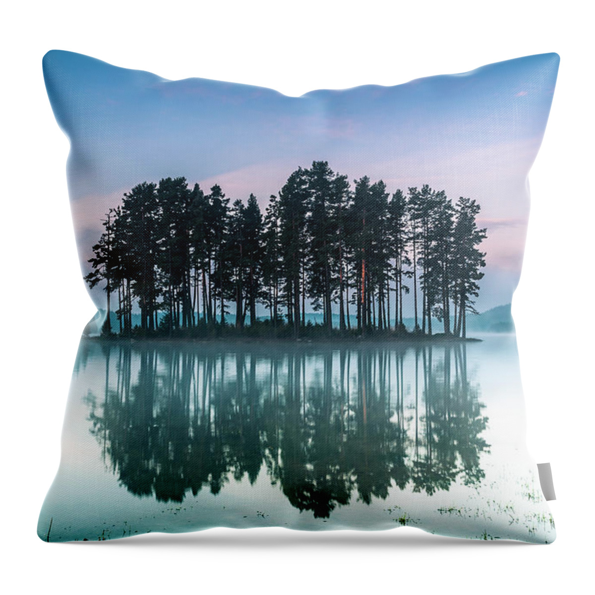Mountain Throw Pillow featuring the photograph Island Of the Day Before by Evgeni Dinev