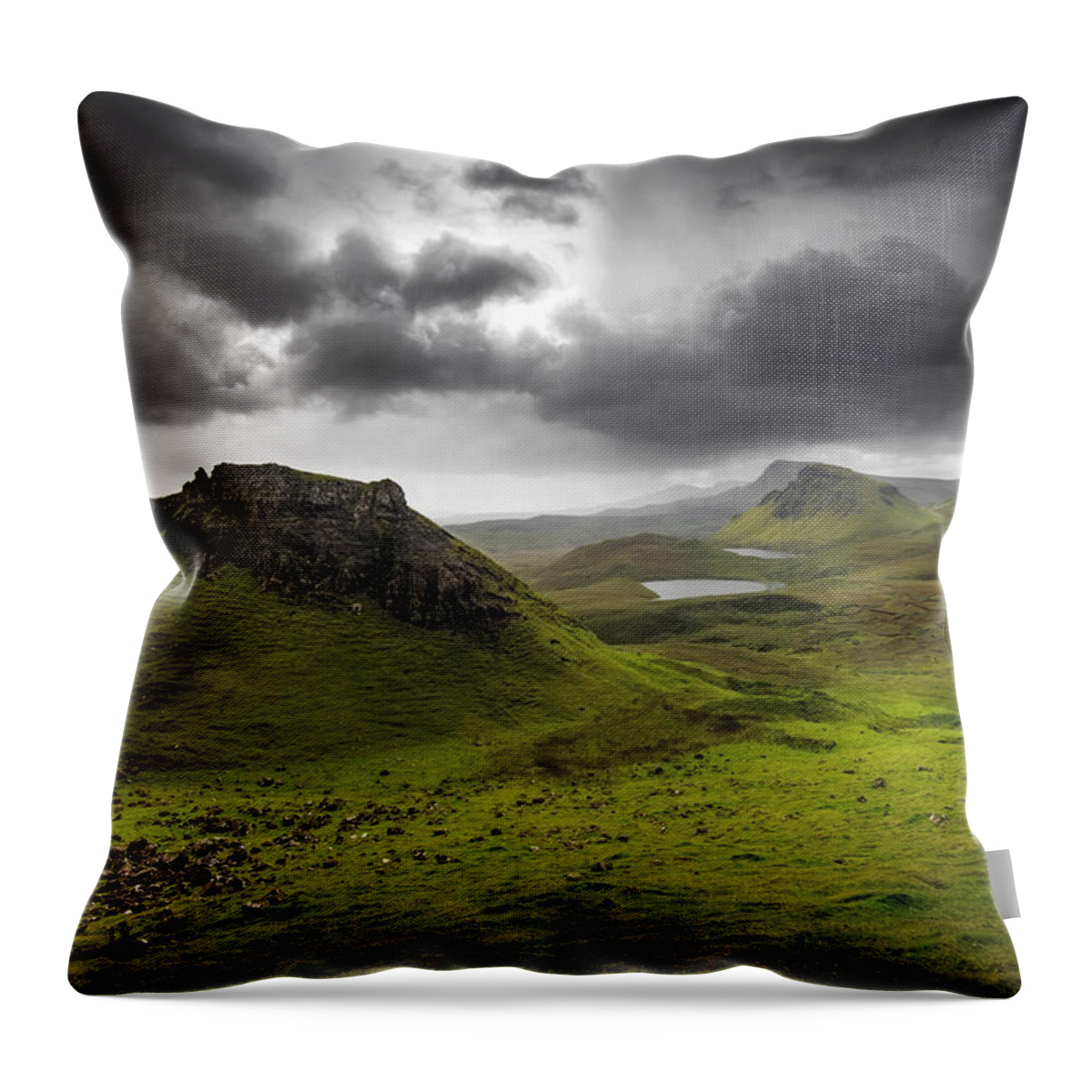 Landscape Throw Pillow featuring the photograph Isle of Skye -Quiraing by Philippe Sainte-Laudy
