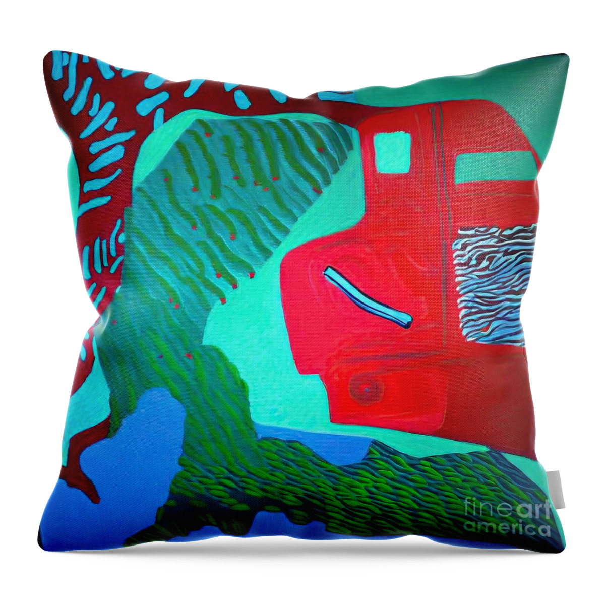 Venetian Throw Pillow featuring the painting Isola della Cura Painting venetian piero bortoli archipelago island lagoon by N Akkash