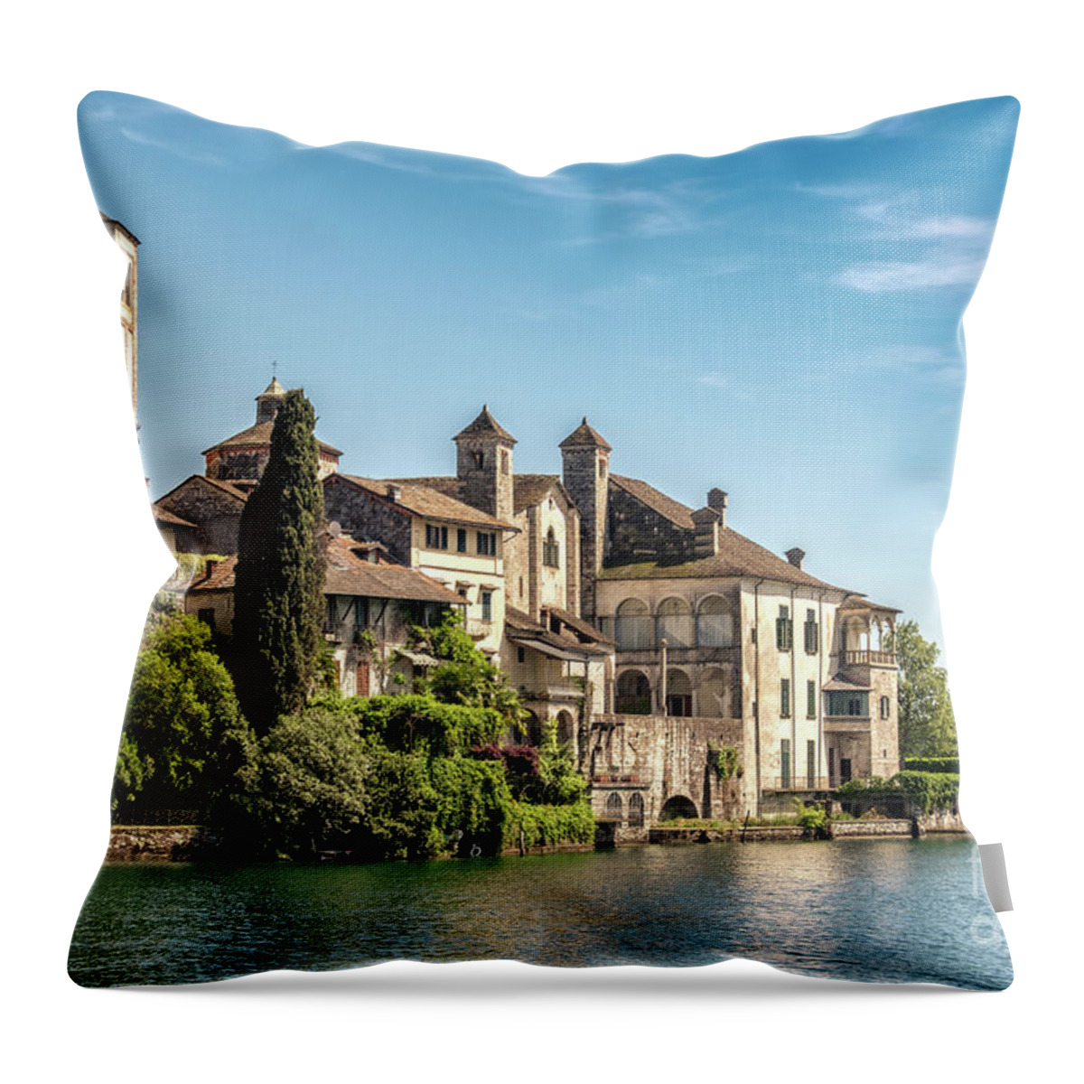 Mater Ecclesiae Throw Pillow featuring the photograph Isola San Giulio San Giulio Island - Orta Lake - Novara by Luca Lorenzelli