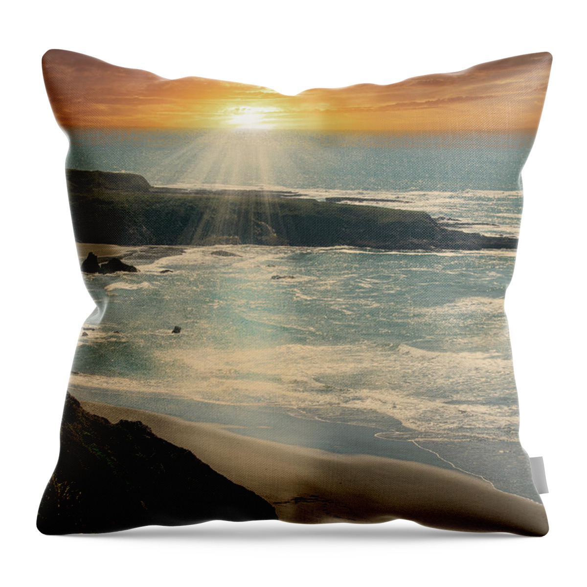 Isolation Beach At Sunset Throw Pillow featuring the photograph Isolation Beach At Sunset by Frank Wilson