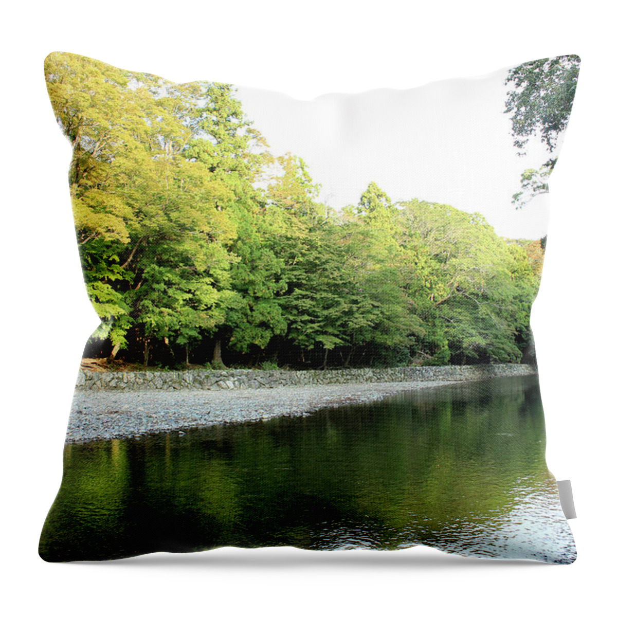 Ise Shrine Throw Pillow featuring the photograph Isuzu River in Ise by Kaoru Shimada
