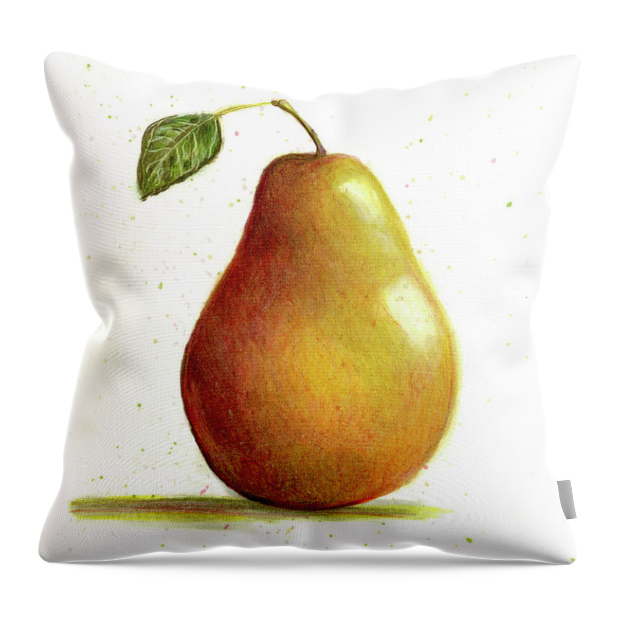 Pear Throw Pillow featuring the drawing It Ain't Easy Being Tasty by Shana Rowe Jackson