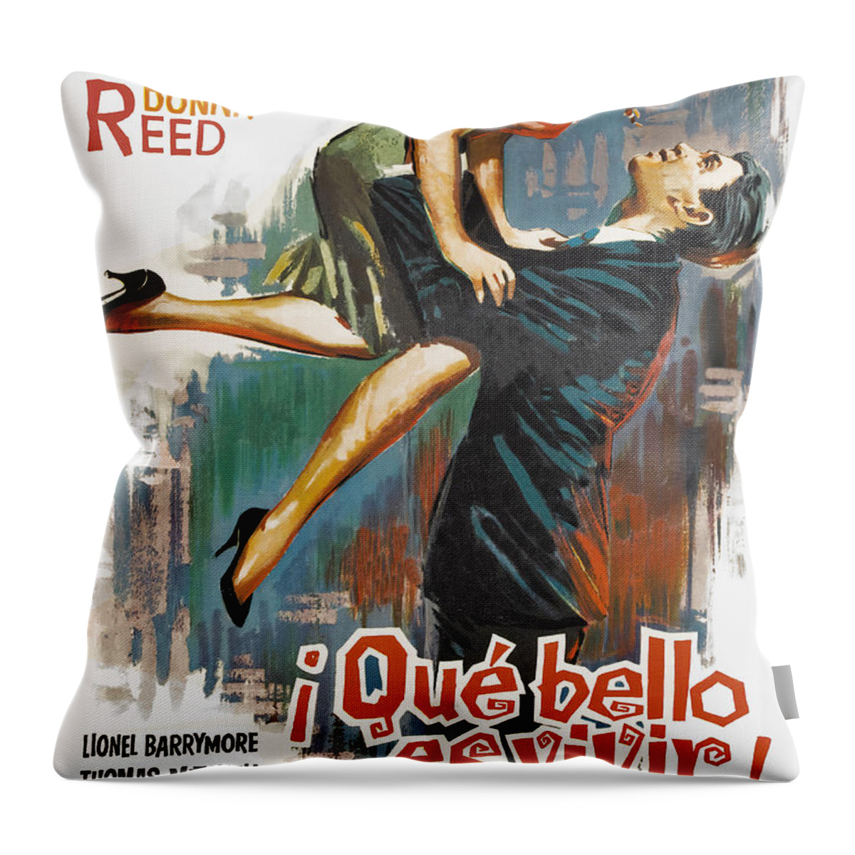 Frank Capra Throw Pillow featuring the mixed media ''It's a Wonderful Life'', 1946, movie poster by Movie World Posters