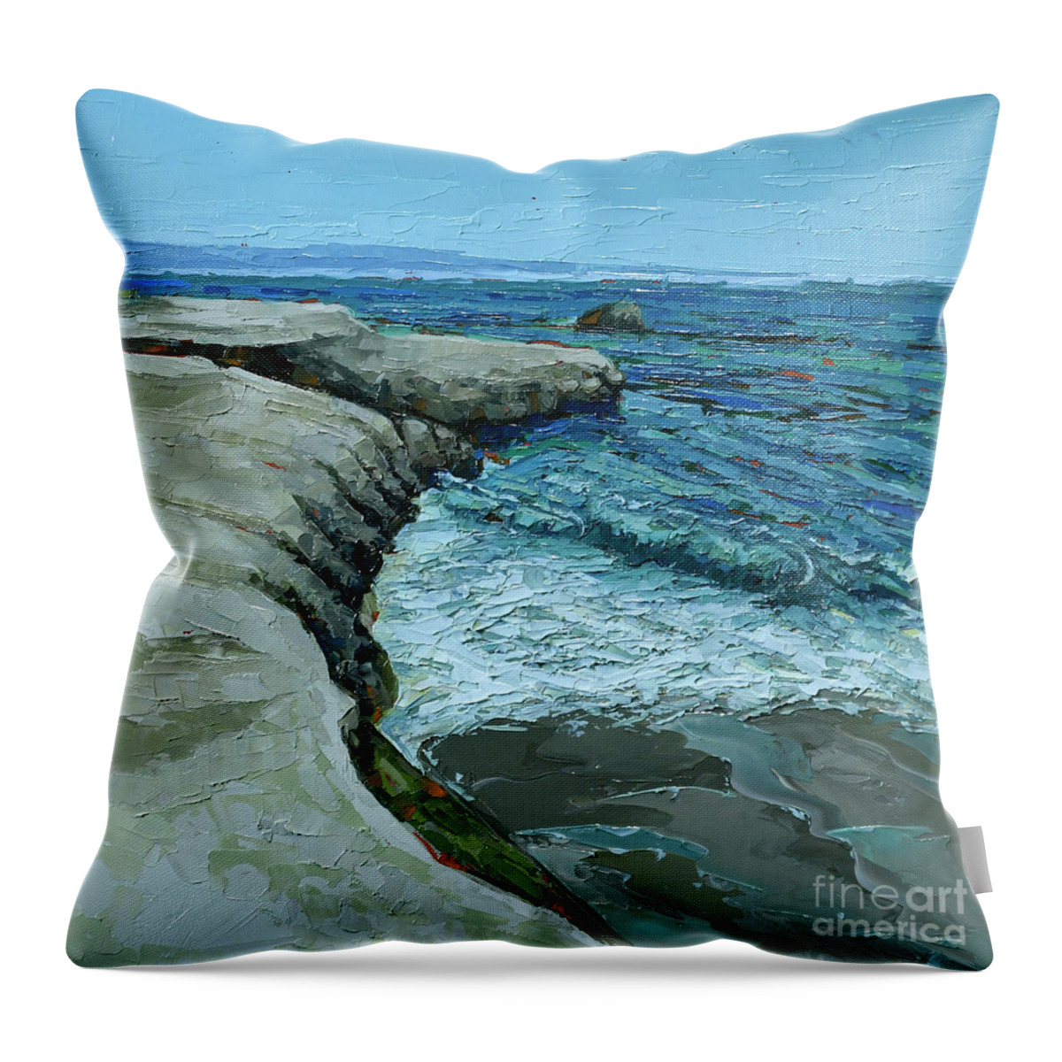 Santa Cruz Throw Pillow featuring the painting It's Beach, Santa Cruz by PJ Kirk