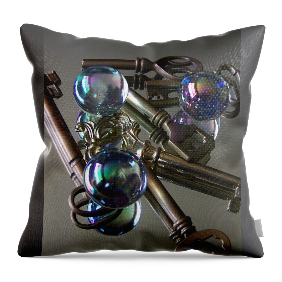 Antique Keys Throw Pillow featuring the photograph It's Magic by Jackie Mueller-Jones