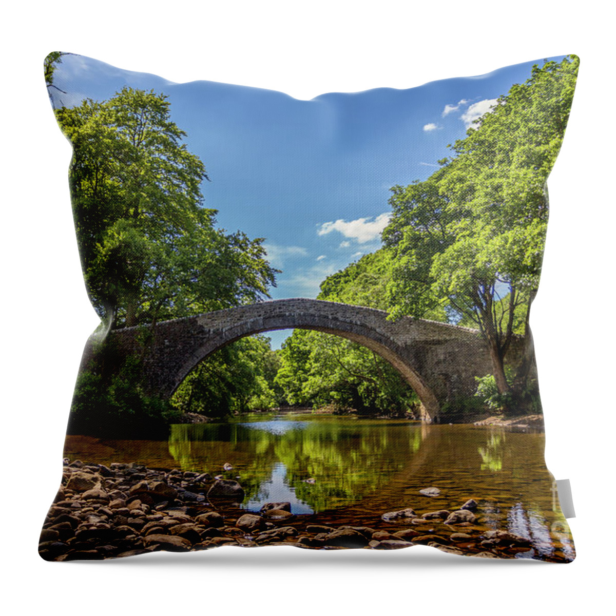 Uk Throw Pillow featuring the photograph Ivelet Bridge, Swaledale by Tom Holmes Photography