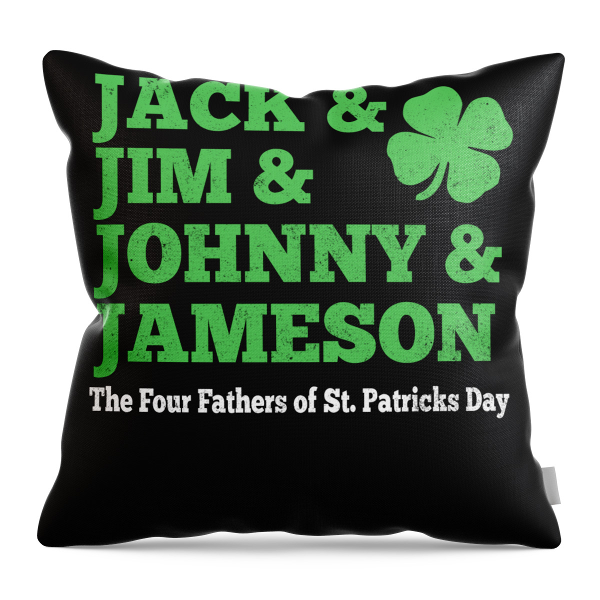 Irish Throw Pillow featuring the digital art Jack Jim Johnny Jameson by Jacob Zelazny
