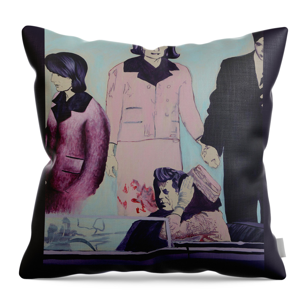 President Throw Pillow featuring the painting Jackie by Cecilie Rose