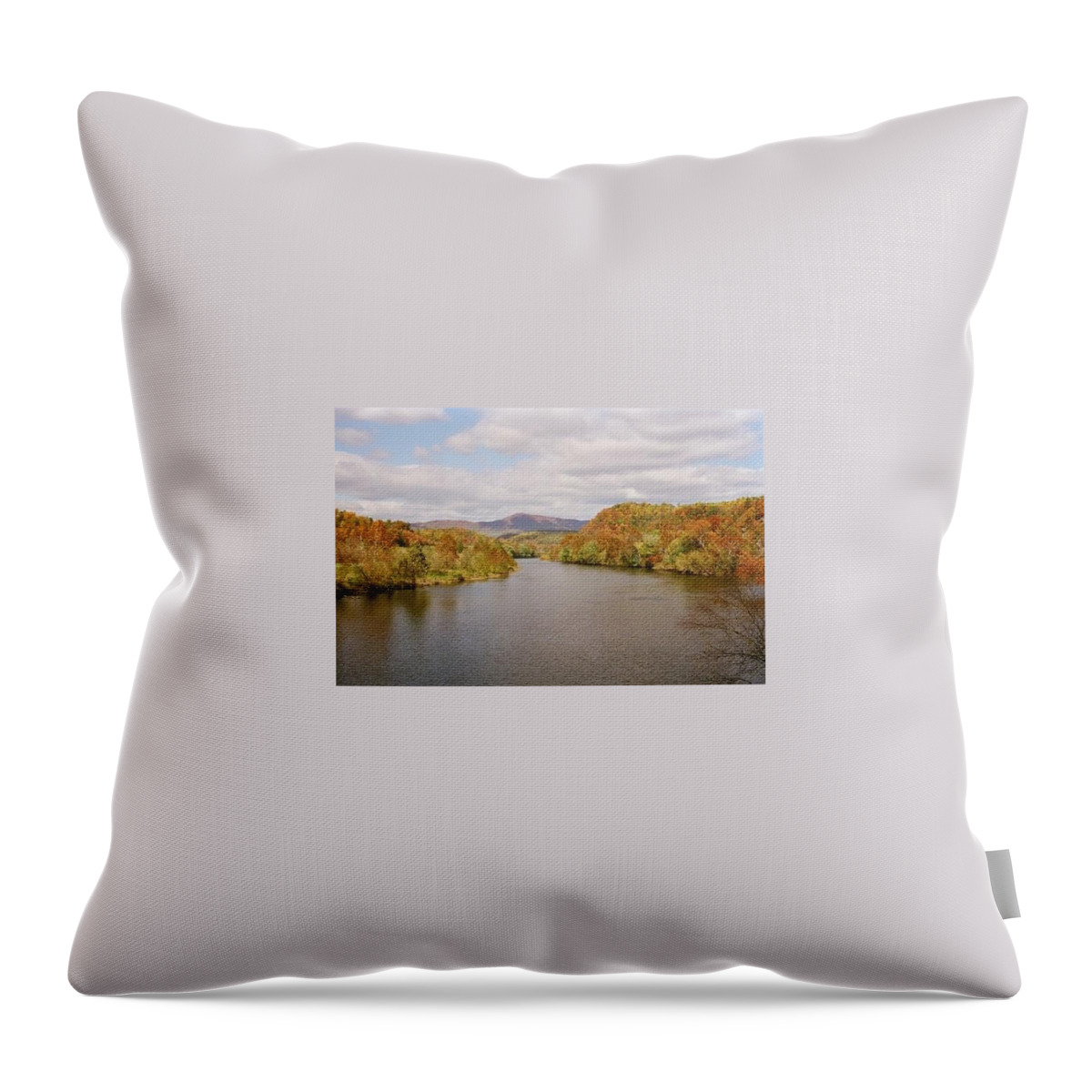  Throw Pillow featuring the photograph James River Fall Time by Stephen Dorton