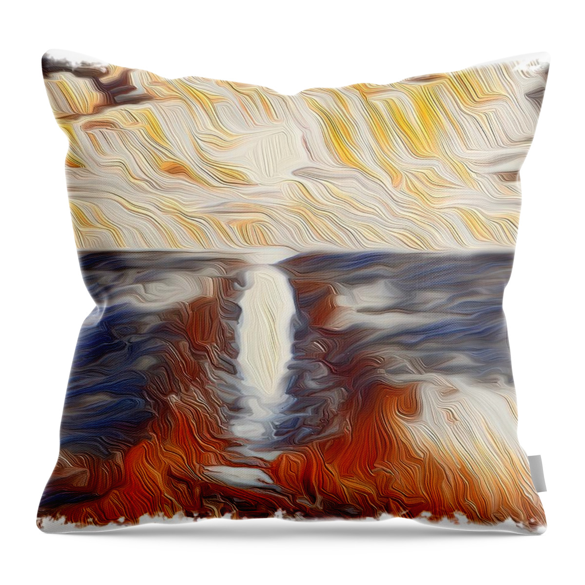  Throw Pillow featuring the mixed media Japanese Beach by Bencasso Barnesquiat