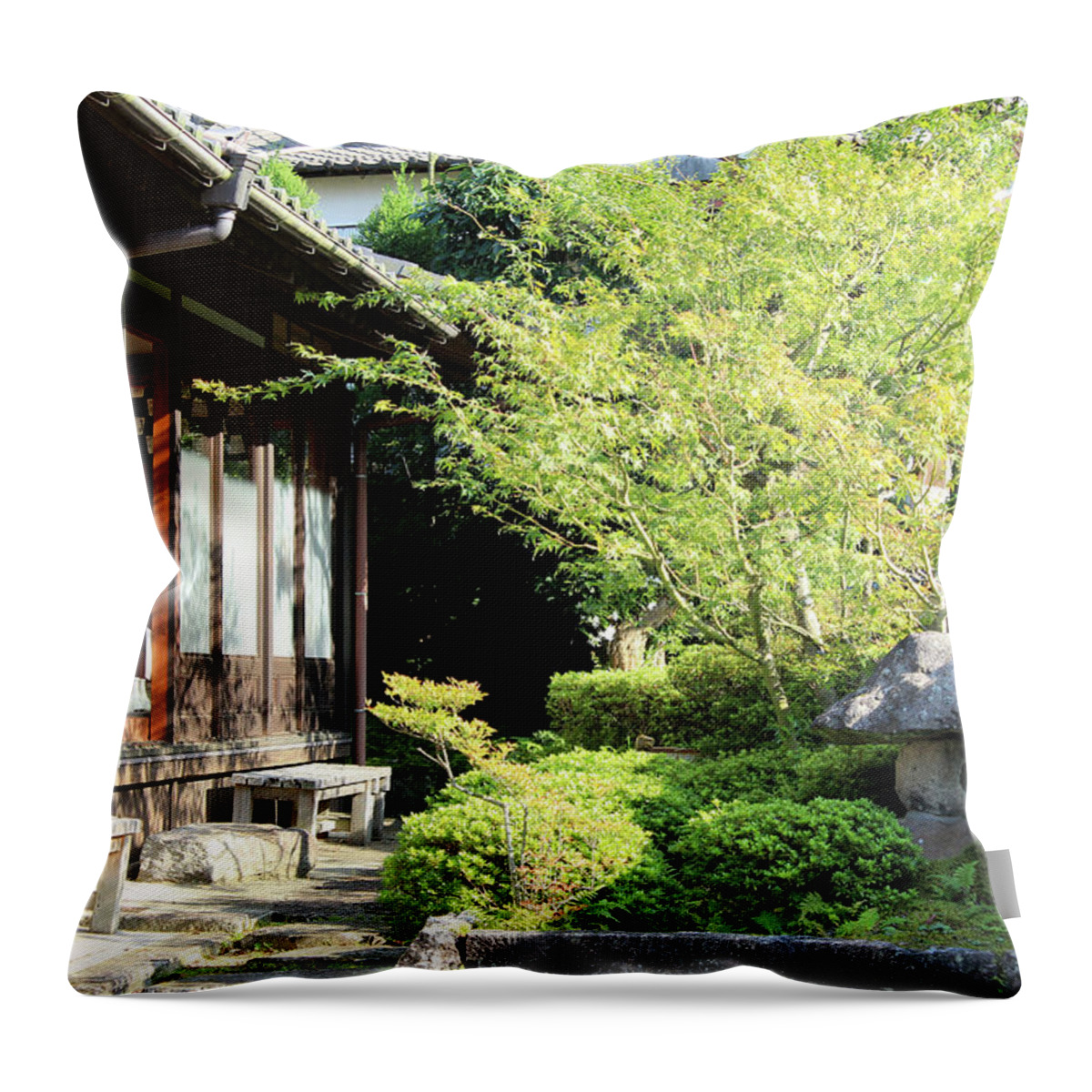 Japanese Private Garden Throw Pillow featuring the photograph Japanese private house garden by Kaoru Shimada