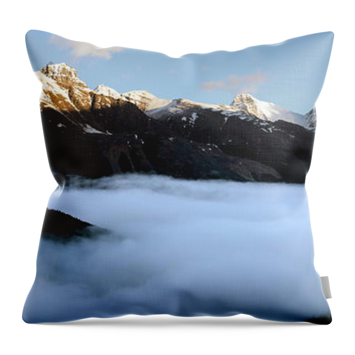 617 Throw Pillow featuring the photograph Jasper National Park Misty Valley by Sonny Ryse