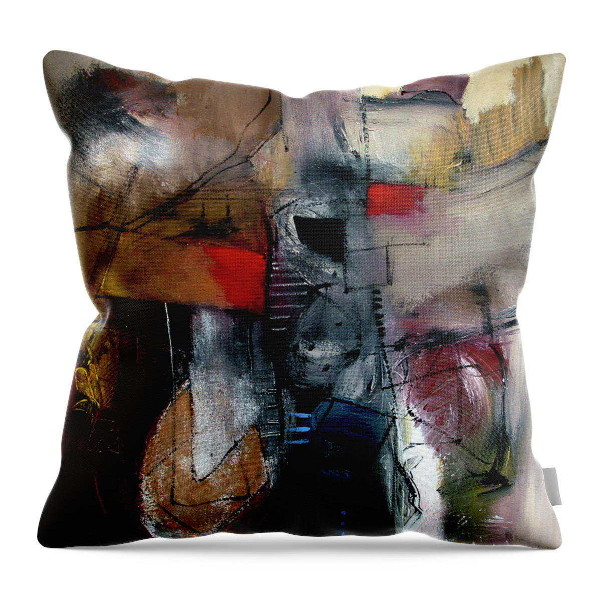 Abstract Throw Pillow featuring the painting Jazzology by Jim Stallings
