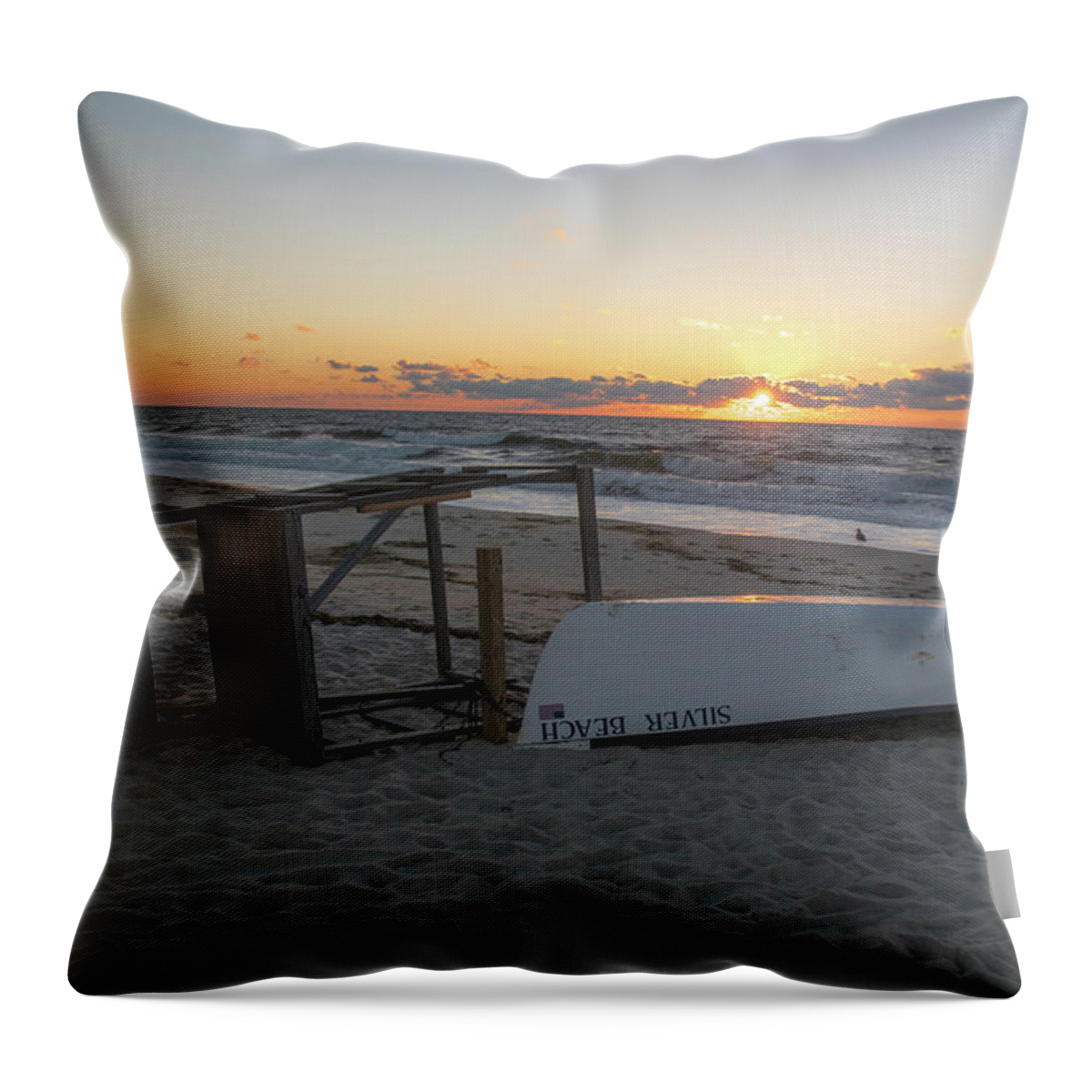 Jersey Shore Sunrise Throw Pillow featuring the photograph Jersey Shore Sunrise by Matthew DeGrushe