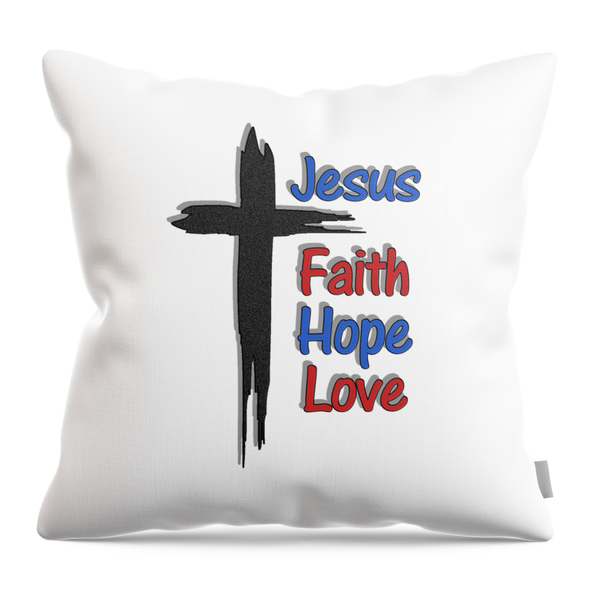   Worship Throw Pillow featuring the digital art Jesus Faith Hope Love 1 by Walter Herrit