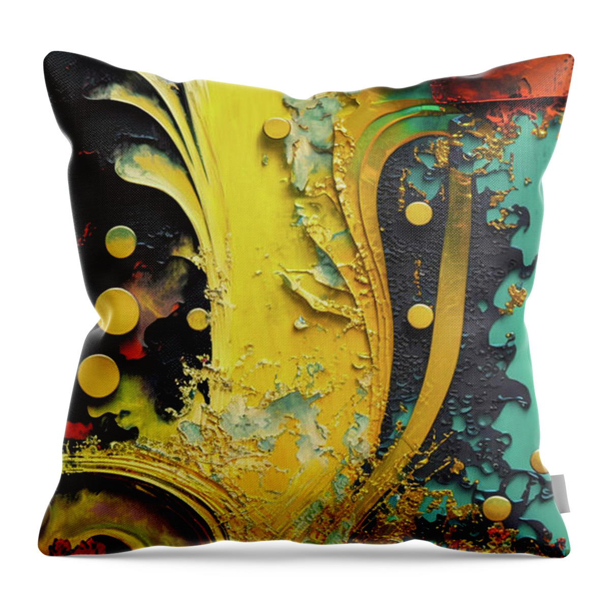Torn Throw Pillow featuring the mixed media Celestrial Celebration by Glenn Robins