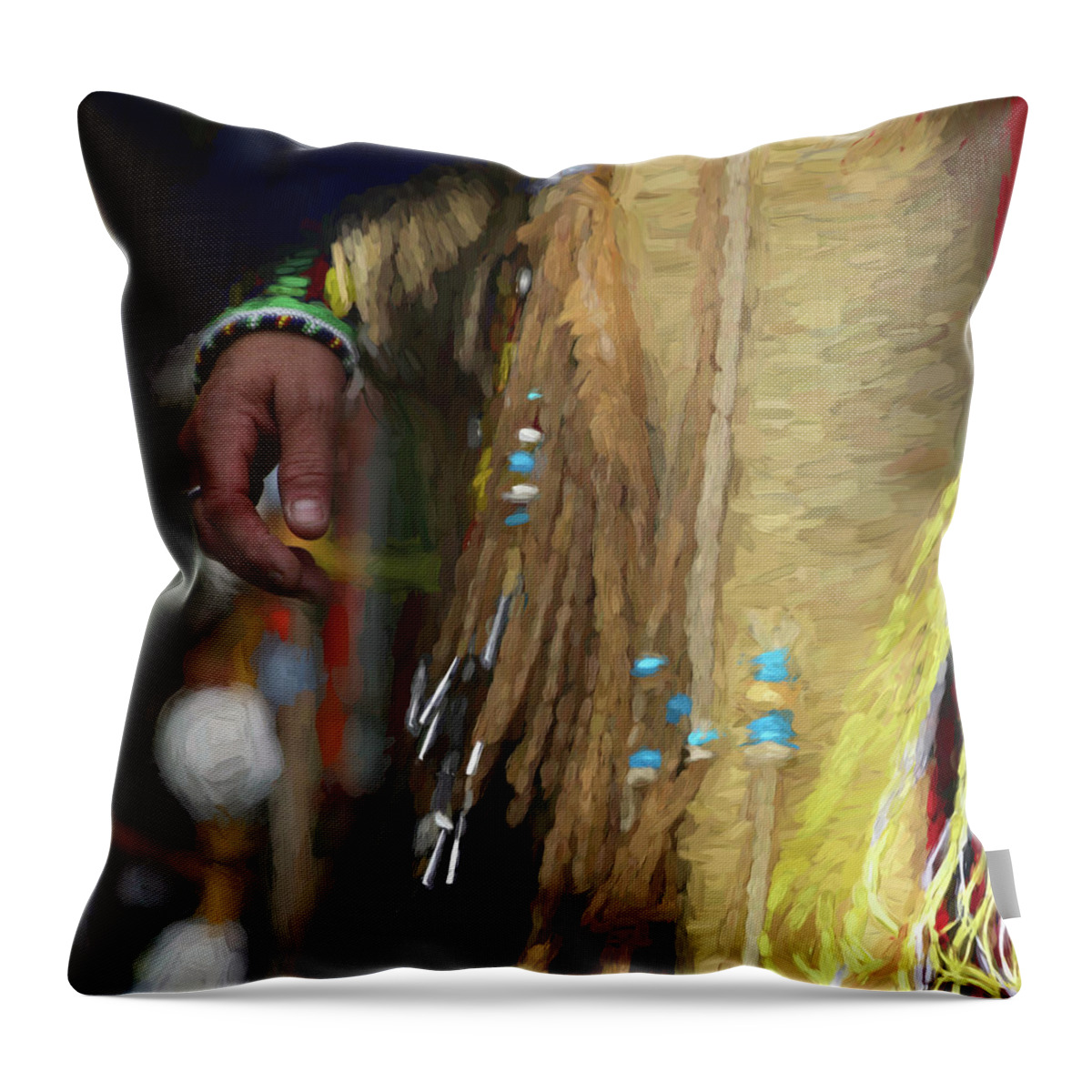 Native Throw Pillow featuring the photograph Jingle Dance at the Powwow by Wayne King