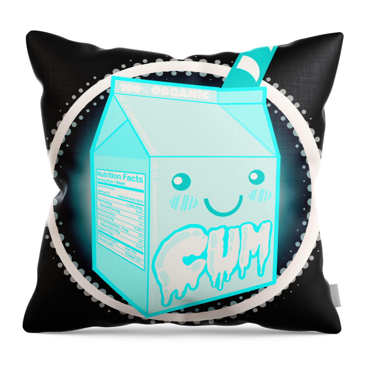 Sperm Throw Pillow featuring the drawing Jizz Box by Ludwig Van Bacon